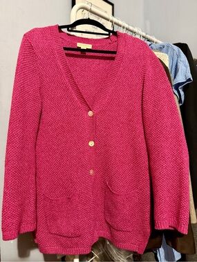 Appleseed's Hot Pink Knit V-Neck Cardigan with Pockets